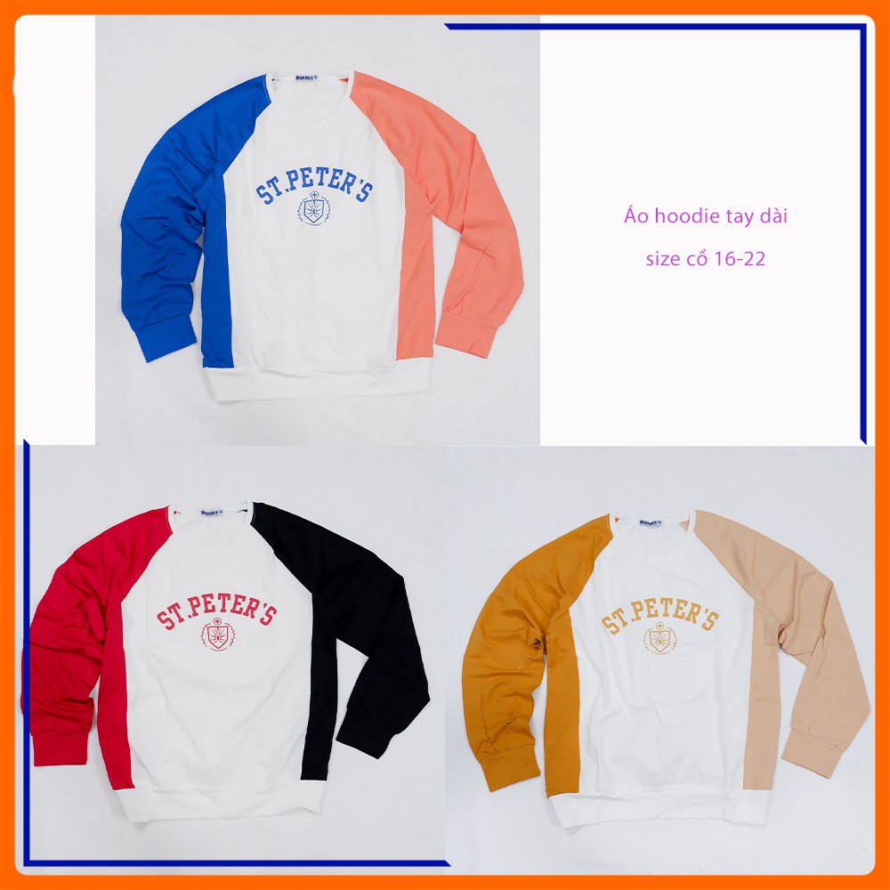 Áo hoddie cho bé Dorobie tay dài cổ tròn size cồ 16-22 ( 40-57 kg)