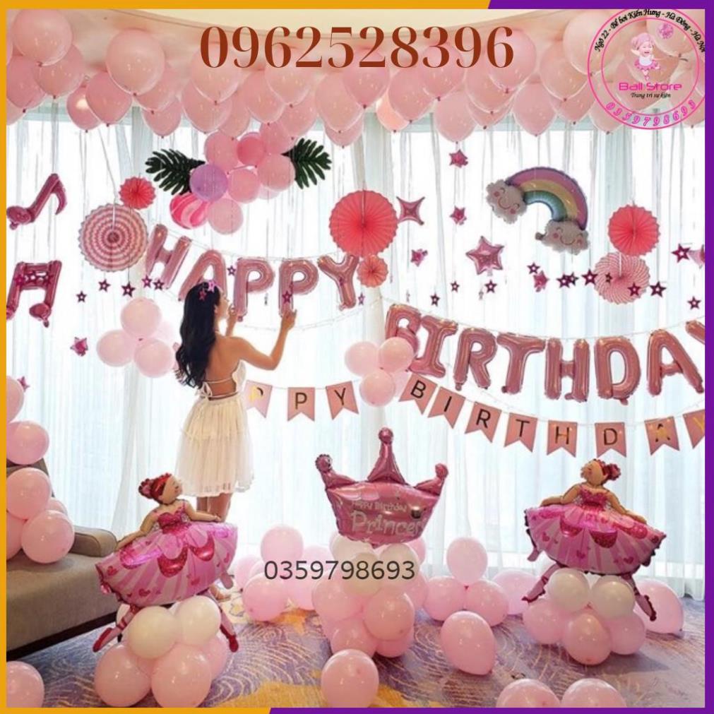 [ Tặng + Quà ] Set Bóng Trang Trí Tông Hồng { Tặng Bơm Tay + Băng Keo }