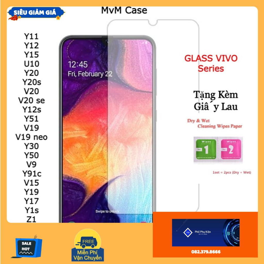 KÍNH CƯỜNG LỰC VIVO Y11 Y12 Y15 U10 Y20 Y20s V20 se Y12s Y51 V19 neo Y30 Y50 V9 Y91c V15 Y19 Y17 Y1s Z1