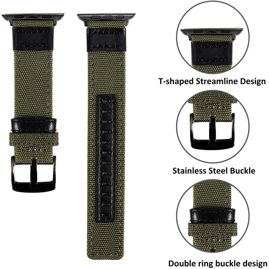 Dây đeo Apple Watch Strap 38/40mm 42/44mm Dây đeo bằng vải nylon dệt cho iWatch Series SE 6/5/4/3/2/1