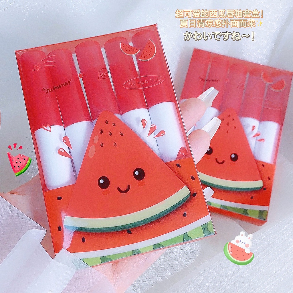 Set 5 Son Môi Dạng Lỏng Chống Thấm Nước Lâu Trôi Với Nhiều Tông Màu Hợp Thời Trang Tùy