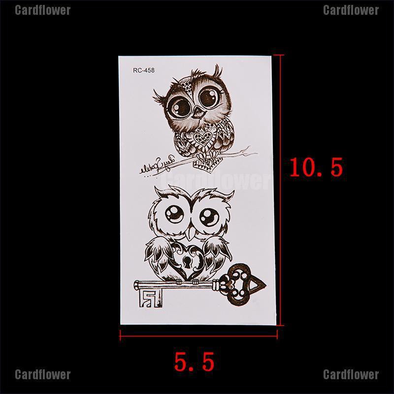 1 Hình Xăm Dán Tạm Thời Hình Cú Mèo Dễ Thương