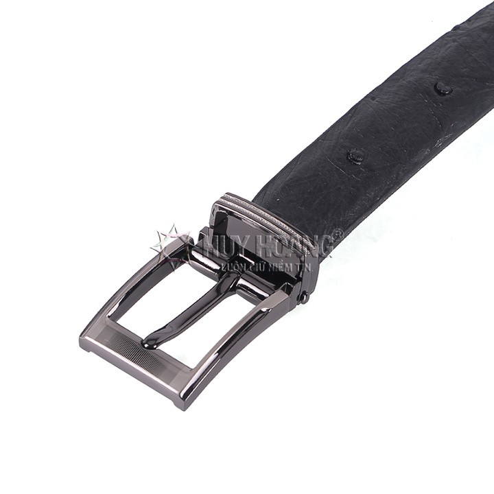 Thắt lưng nữ da đà điểu Huy Hoàng da hột màu đen HP5421