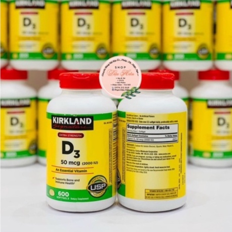 SALE Vitamin D3 Kirkland Extra Strength D3 50mcg của Mỹ date 08.2024