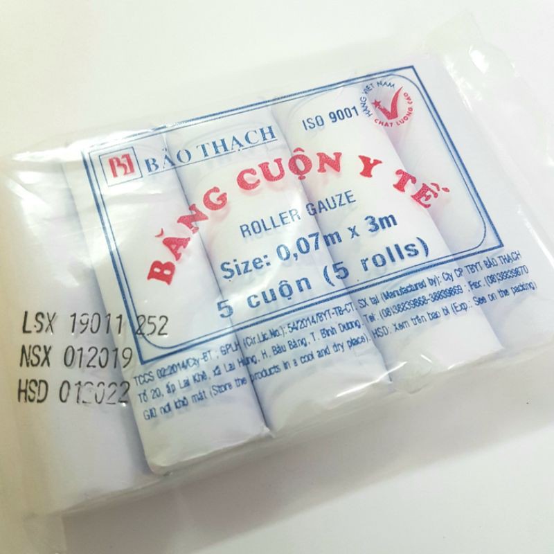 Băng cuộn y tế Bảo Thạch gói 5 cuộn - Đông Anh Pharma