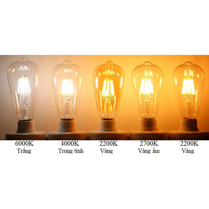 Dây đèn thả cổ điển bóng đèn trang trí Edison ST64 4W