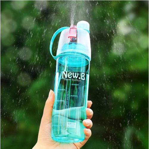 Bình nước thể thao 600ml có vòi xịt phun nước, bình nước thể thao phun sương 2 trong 1