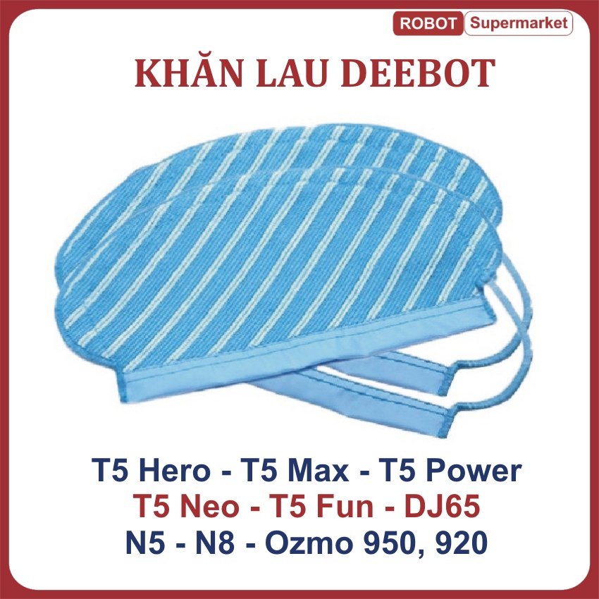 Phụ kiện khăn lau, giẻ lau robot hút bụi Ecovacs Deebot T5 Hero, T5 Max, T5 Neo, N8, N5, T5 Power, Ozmo 920-950