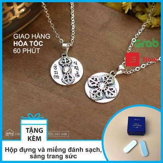 Mặt dây chuyền hình Chày Kim Cang đính đá - Trang sức bạc Bình An - Hiên Nhà