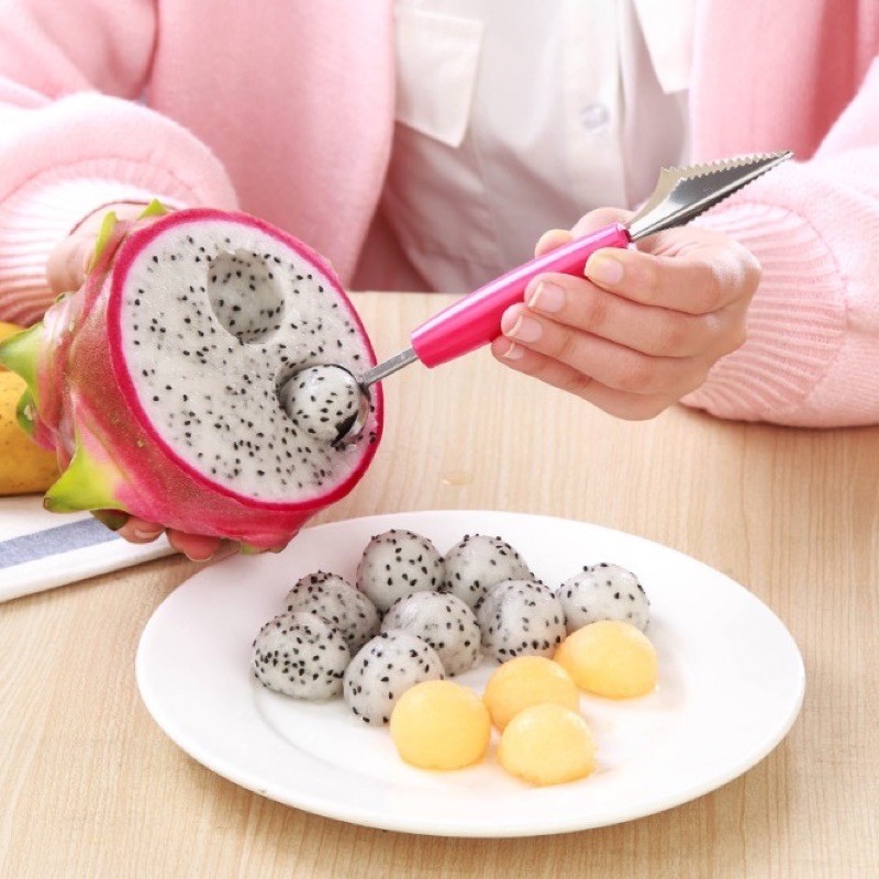 Thìa muỗng múc trái cây dưa hấu 2 đầu