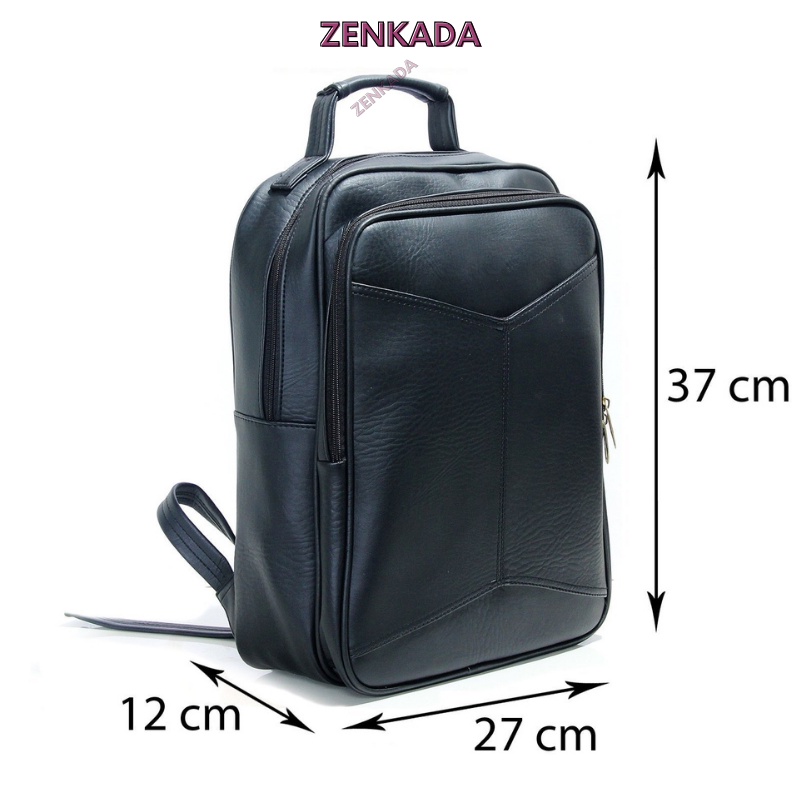 Balo đựng laptop 14 inch, ba lô da Zenka nhiều ngăn tiện dụng, phong cách sang trọng thanh lịch - ZBL02_2