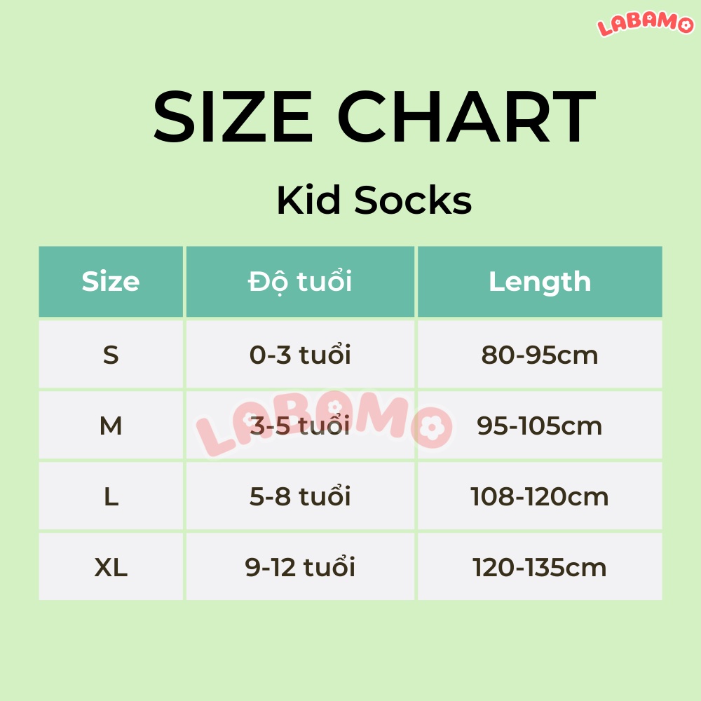 Quần tất legging len cho bé gái từ 0-9 tuổi cao cấp thêu hoa đáng yêu liền bàn LABAMO QT01