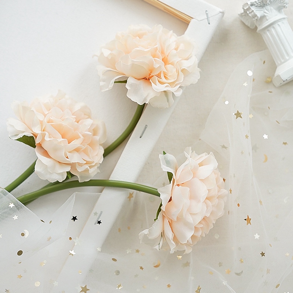 1 Bó Hoa Mẫu Đơn Giả Bằng Lụa Không Phai Màu Trang Trí Phông Nền Chụp Ảnh Đám Cưới