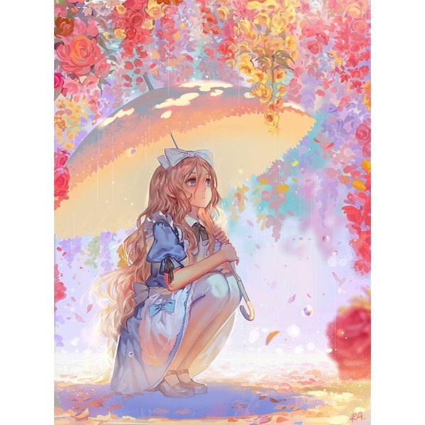 Tranh đính đá 5d DIY họa tiết hoạt hình đáng yêu 30x40cm