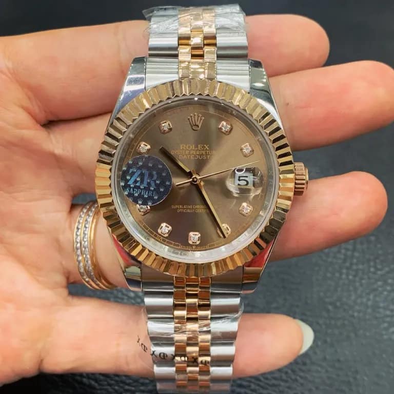 Đồng hồ Nam Rolex máy nhật mặt cafe đơ mi 38mm dòng cơ Automatic