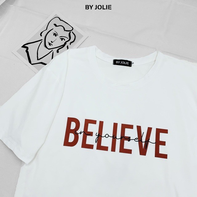 【FREE SHIP】Áo Thun Tay Lỡ nam nữ unisex in BELIEVE chất vải dày mịn co dãn 4 chiều- BW Fashion