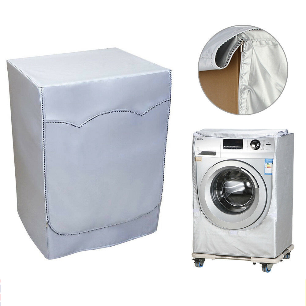 Vỏ Bọc Máy Giặt Bằng Polyester Màu Bạc Chống Bụi / Nắng / Thấm Nước Tiện Dụng