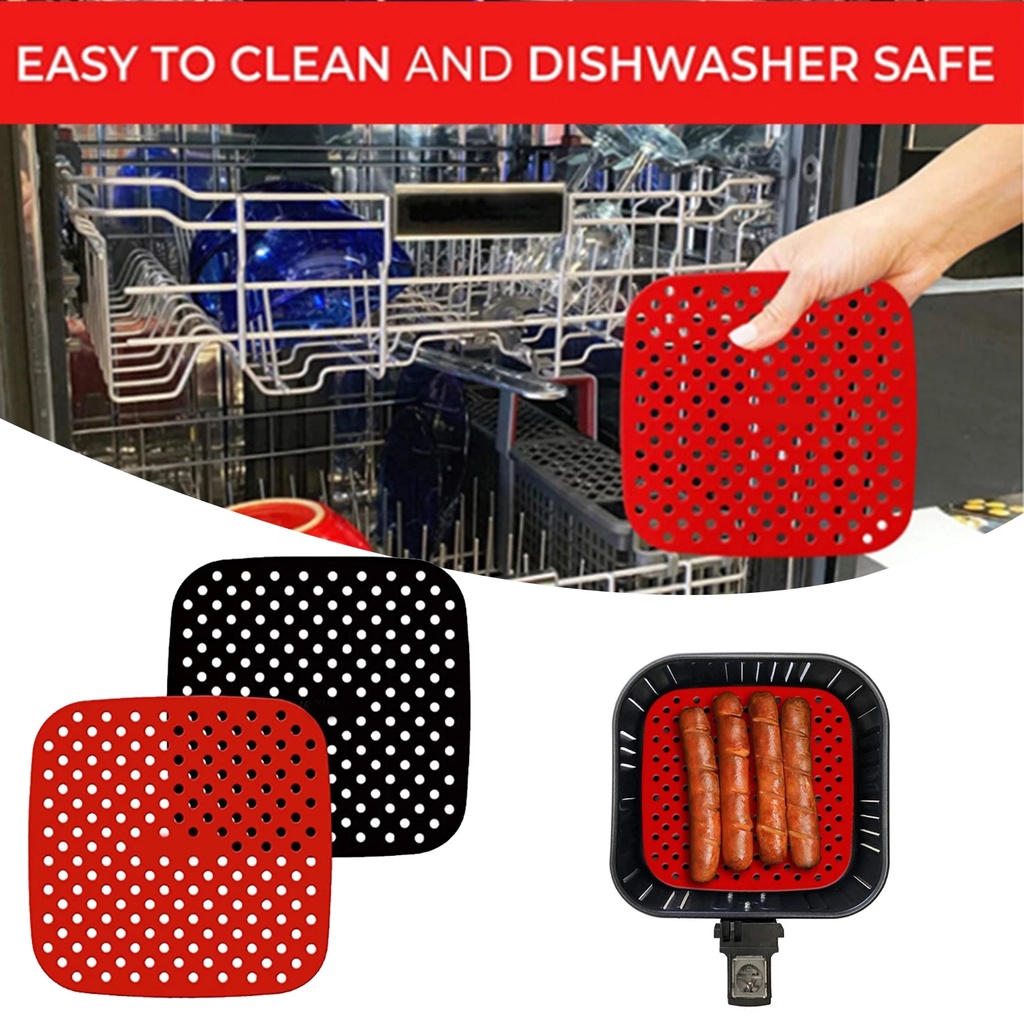 Tấm lót nồi chiên không dầu 7.5/8.5/8/9 inch bằng silicon chống dính tái sử dụng tiện lợi