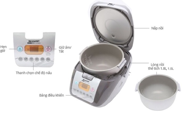 Nồi cơm cao cấp Sharp KS - COM18 1,8 lít | BigBuy360 - bigbuy360.vn