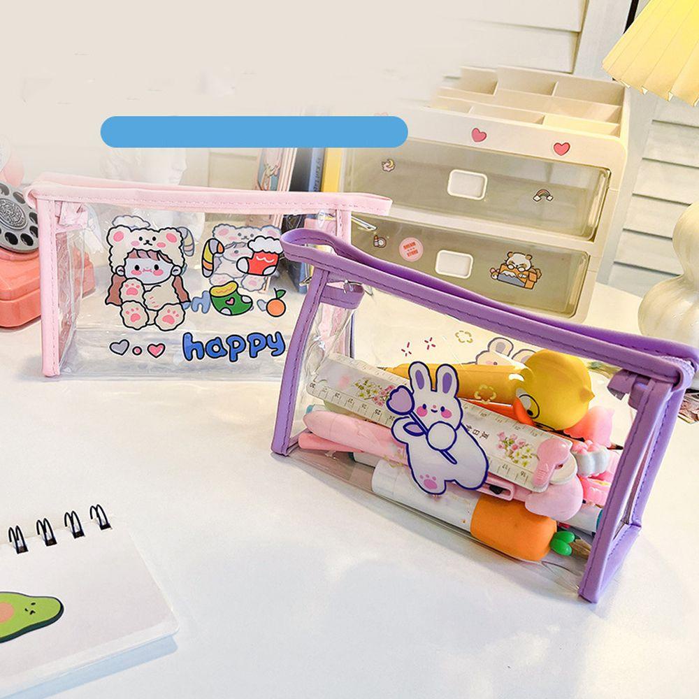 Túi Đựng Mỹ Phẩm Bằng PVC Trong Suốt Cỡ Lớn Chống Thấm Nước Hình Thỏ Dễ Thương Cho Nữ