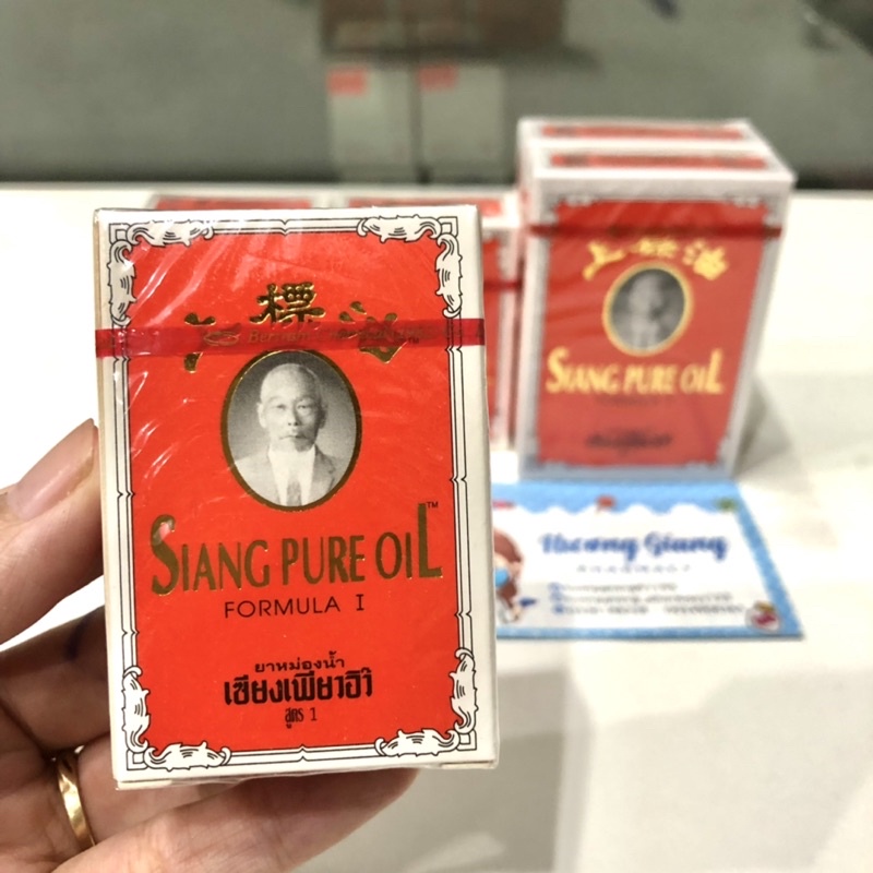 Dầu gió đỏ Thái Lan xoa bóp và giảm nghẹt mũi Siang Pure Oil chai 3cc và 7cc