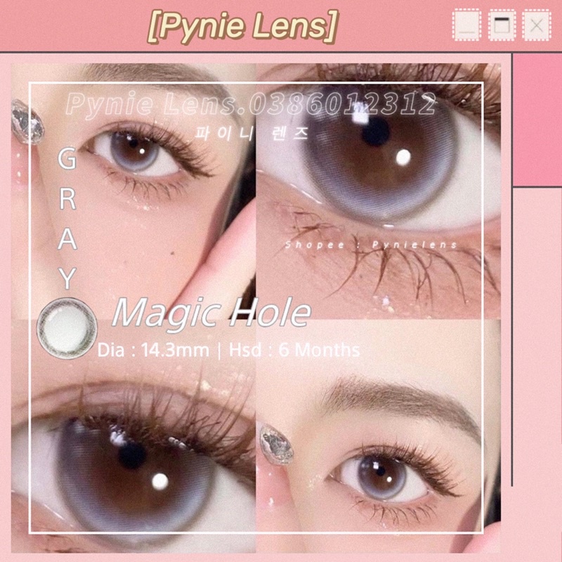 🌙 𝐿𝑒𝑛𝑠 𝑀𝑎𝑔𝑖𝑐 𝐻𝑜𝑙𝑒 𝐺𝑟𝑎𝑦🌙 Siêu phẩm xám sữa với thiết kế ánh trăng khuyết độc lạ | Pynielens ✨