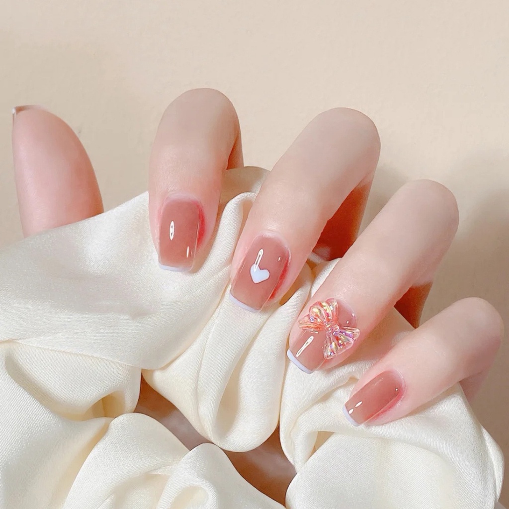 [ NBN 08 ] CHARM NƠ BỚM - Phom MÓNG DÀI  [ Tặng Keo Và Dụng Cụ ] Lẻ