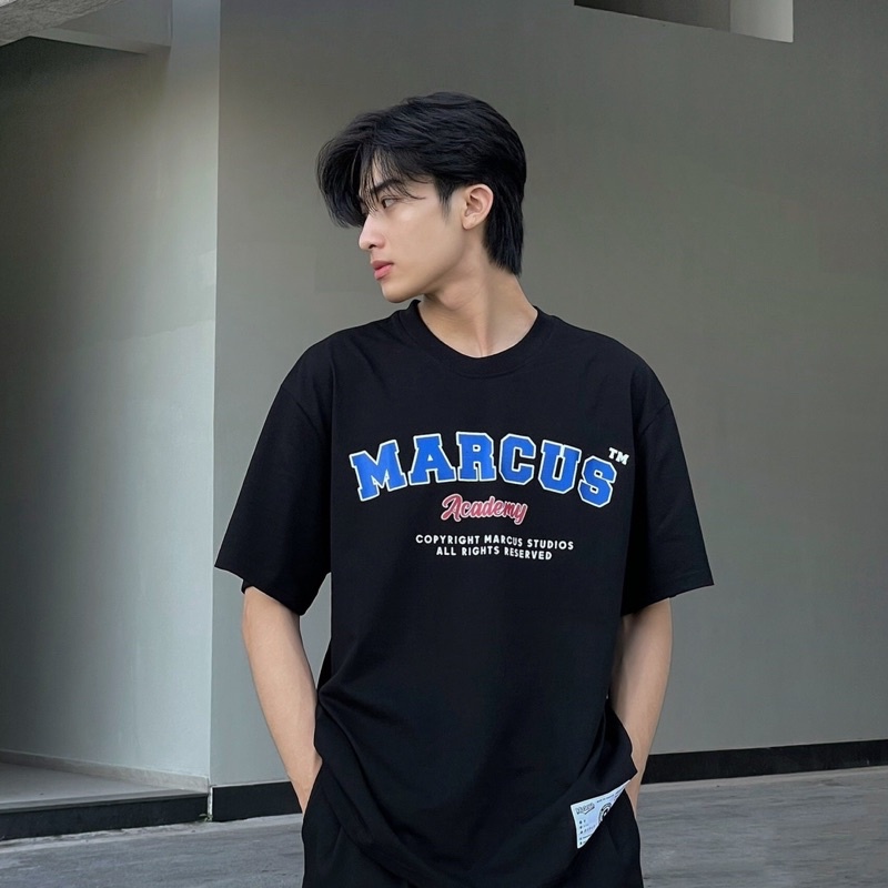 [Mã BMBAU50 giảm 50K đơn 150K] Áo thun đen form rộng tay lỡ academy tee thương hiệu MAICUS