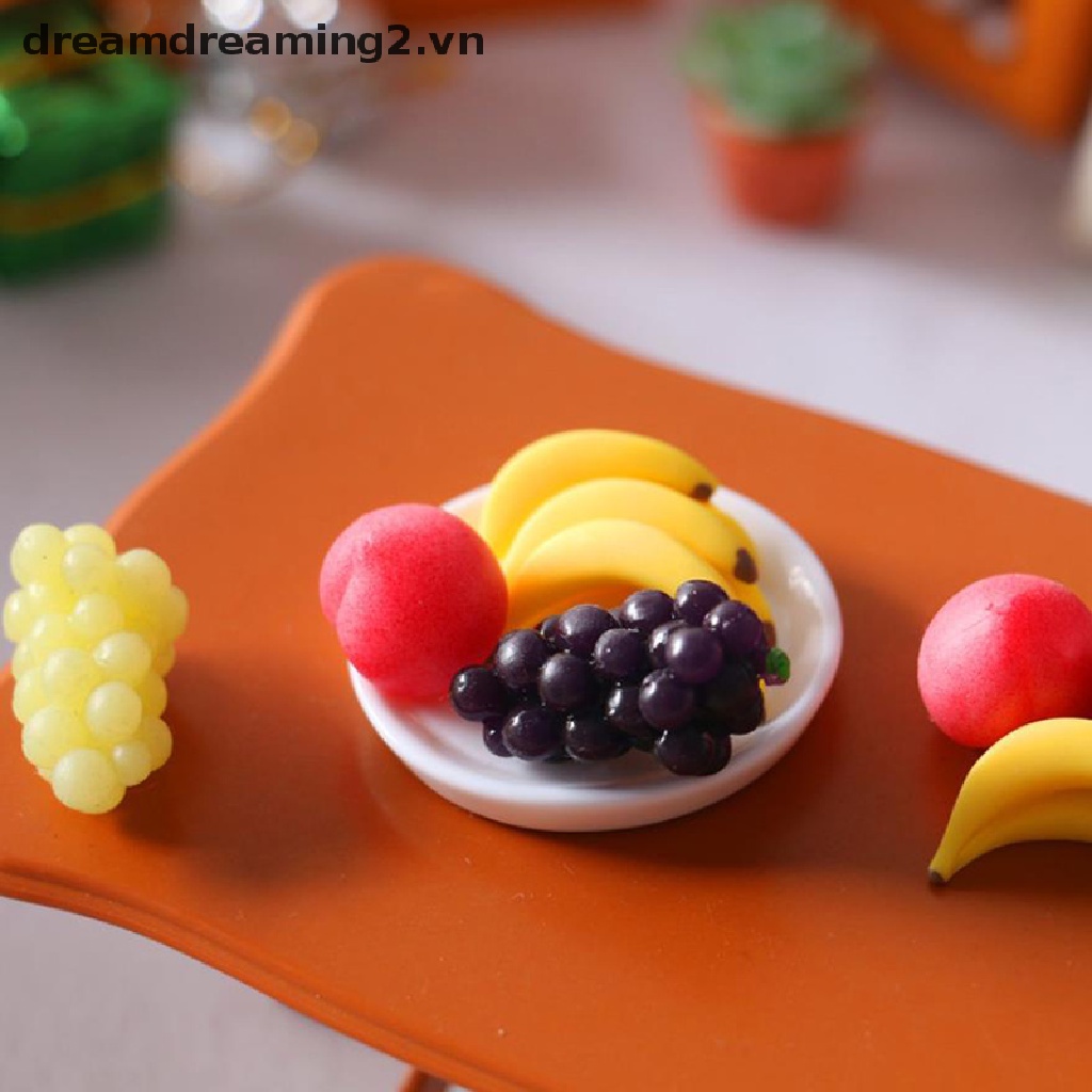 Set 6 Mô Hình Trái Cây mini Trang Trí Nhà Búp Bê