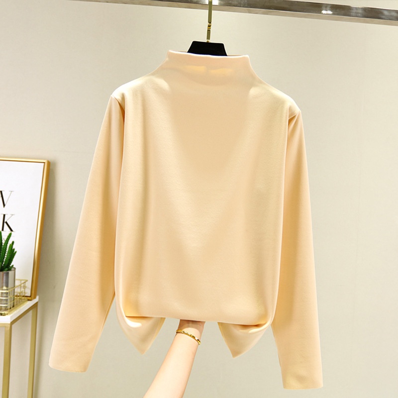 Áo Lót Nhung Hai Mặt Cổ Cao Ôm Dáng Thời Trang Thu Đông Cho Nữ