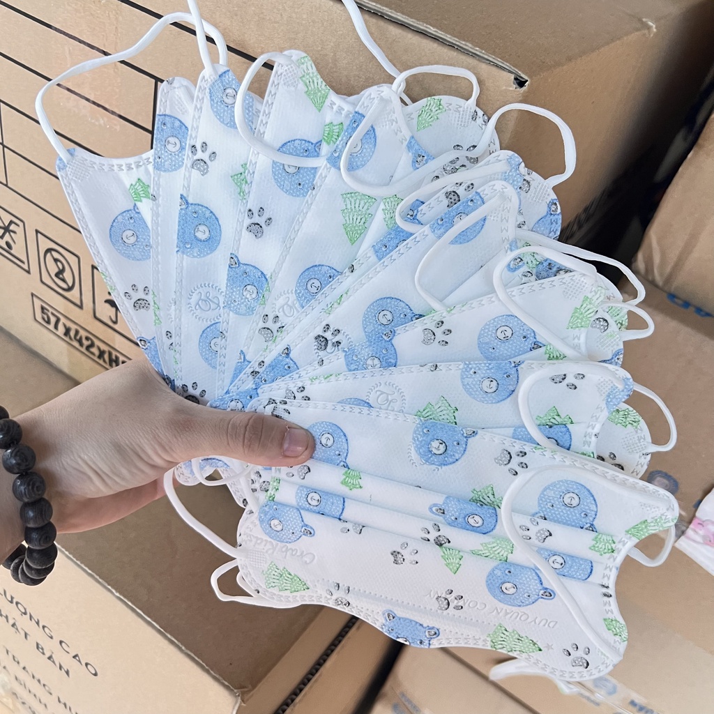 [MẪU XINH]Combo 50 Chiếc Khẩu Trang King Cua Con Cua Cho Bé 3-8 Tuổi Xinh Xắn Dễ Thương Dày Dặn Chất lượng uy tín