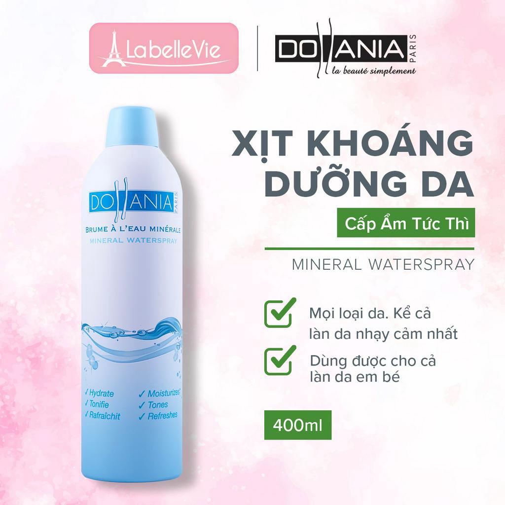 [HB Gift] Nước Xịt khoáng Dollania dưỡng da, cấp ẩm, cấp nước cho da, giúp da ẩm mượt mịn màng chính hãng 400ml