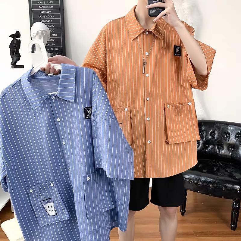 SƠ MI KẺ DỌC TAY NGẮN, KÈM CAVAT - S1008 LJINSTORE | BigBuy360 - bigbuy360.vn