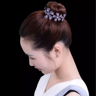 Kẹp búi tóc hoa nhiều màu lấp lánh sang trọng
