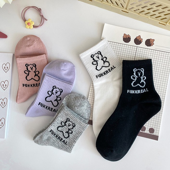 Tất gấu FUKKREAL cổ cao