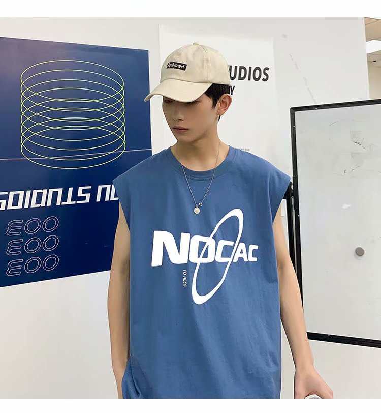 Áo Thun Thể Thao Không Tay In Chữ Nhiều Cỡ M-5Xl