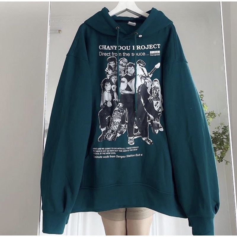 Áo Hoodie Chanyoo Nỉ Mũ 2 Lớp Form Unisex Nam Nữ Màu Xanh Độc Lạ ( Kèm Ảnh Thật)