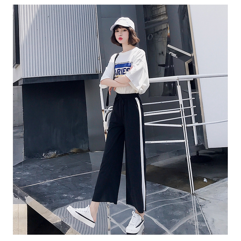 Quần chiffon nữ ống rộng xẻ tà | BigBuy360 - bigbuy360.vn