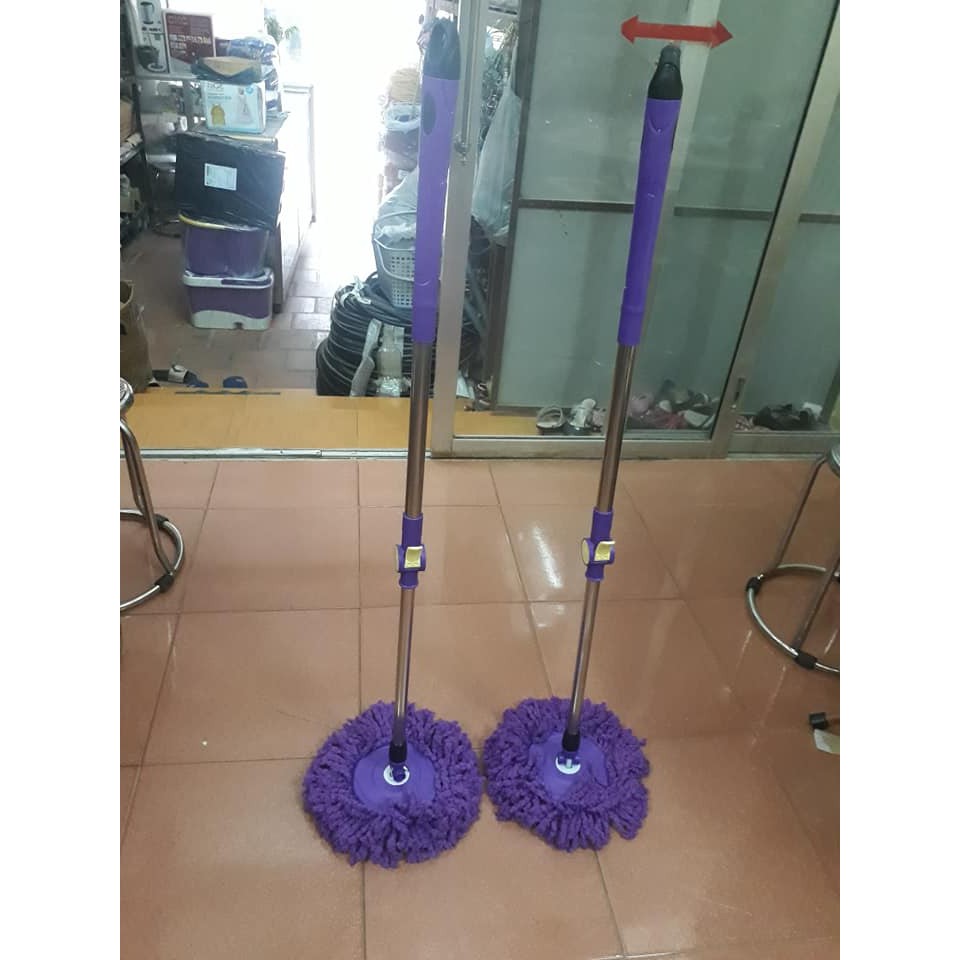 COMBO 2 CÂY LAU NHÀ THÁI LAN THÂN INOX LOẠI TO KÈM BÔNG LAU