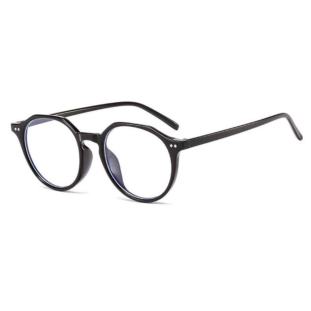 Mắt Kính Chống Bức Xạ Gọng Vuông Tròn Màu Đen Phong Cách Hàn Quốc Dành Cho Bạn Nữ