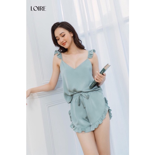Bộ ngủ nữ 2 dây lụa mềm mịn siêu xinh