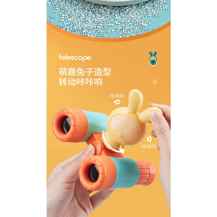 Đồ chơi ống nhòm kèm còi thổi 2 in 1 mẫu thỏ con đáng yêu