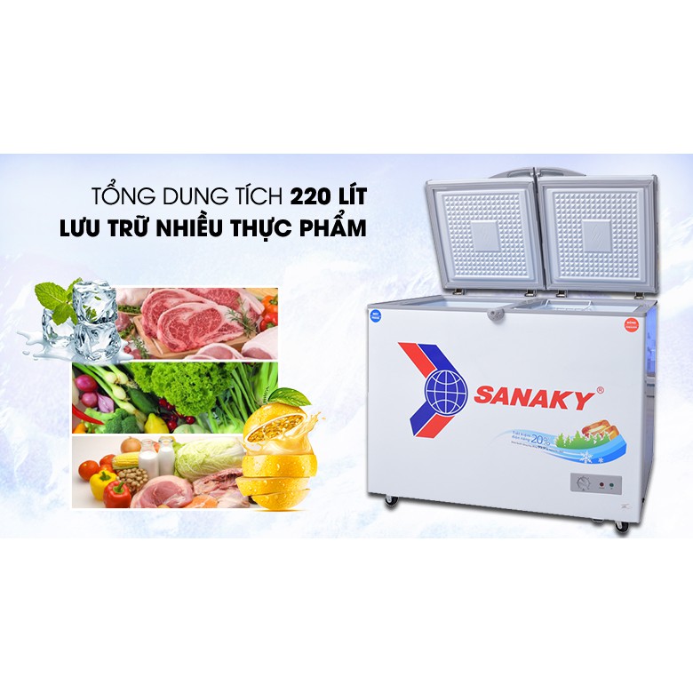 Tủ đông Sanaky 220 lít VH-2899W1 (Miễn phí giao tại HCM-ngoài tỉnh liên hệ shop)