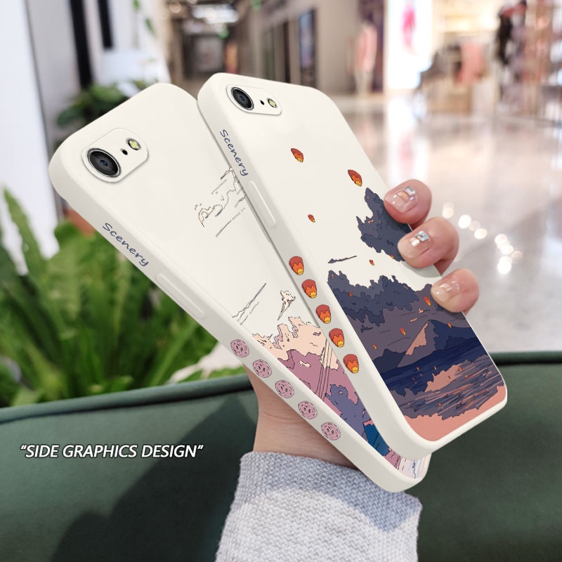 Ốp Điện Thoại Silicon Dẻo Họa Tiết Phong Cảnh Anime Cho IPhone 8 7 6 6S Plus SE 2020