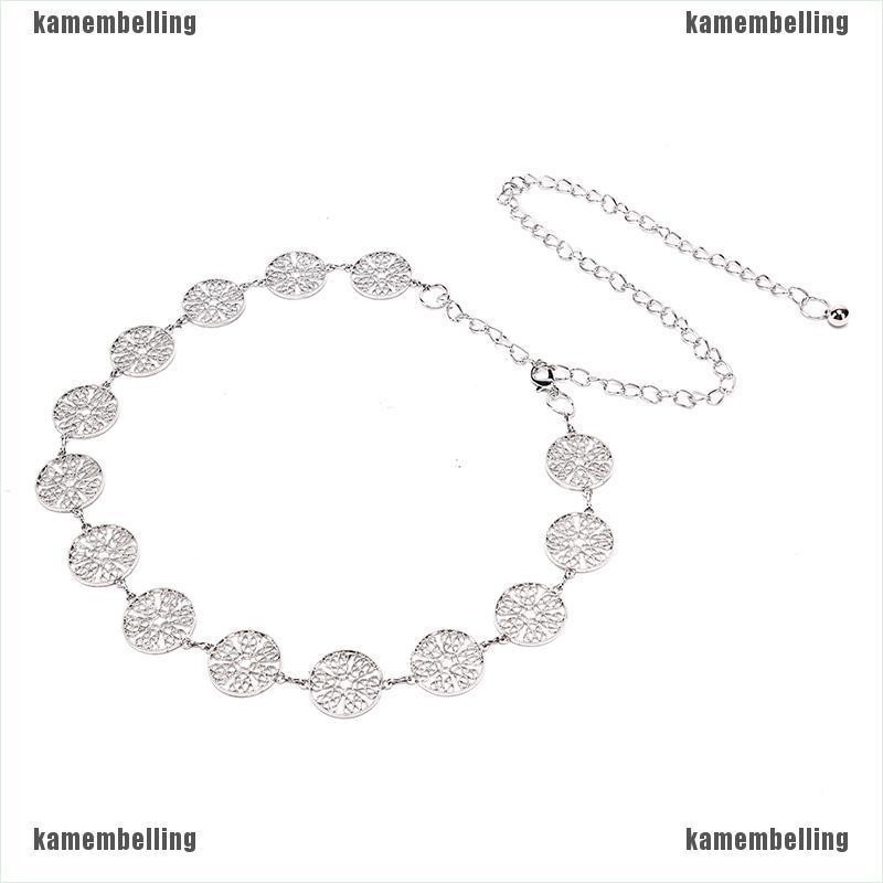 Thắt Lưng Dây Xích Bằng Kim Loại Màu Vàng / Bạc Thời Trang