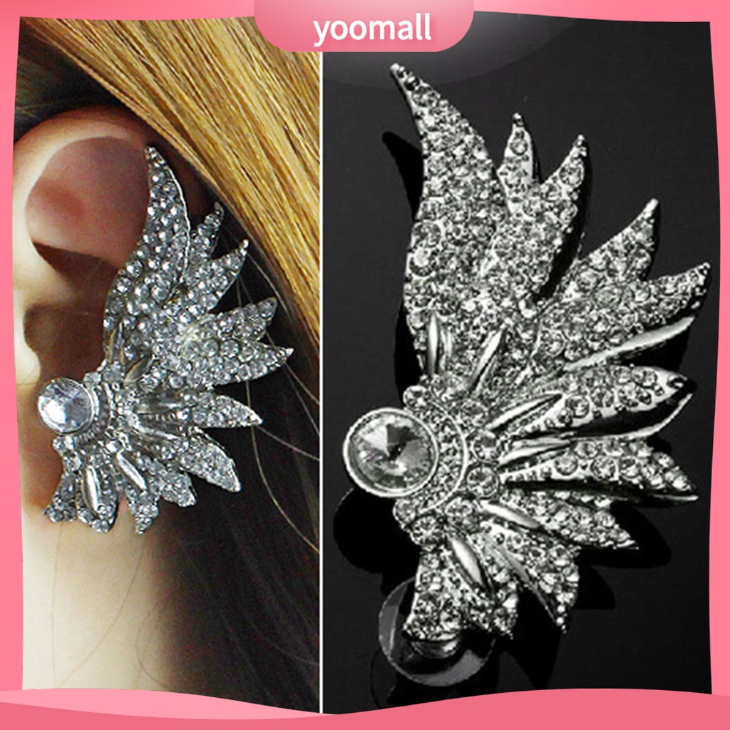 1 Khuyên Vành Tai Hình Đôi Cánh Đính Đá Thời Trang Cho Nữ