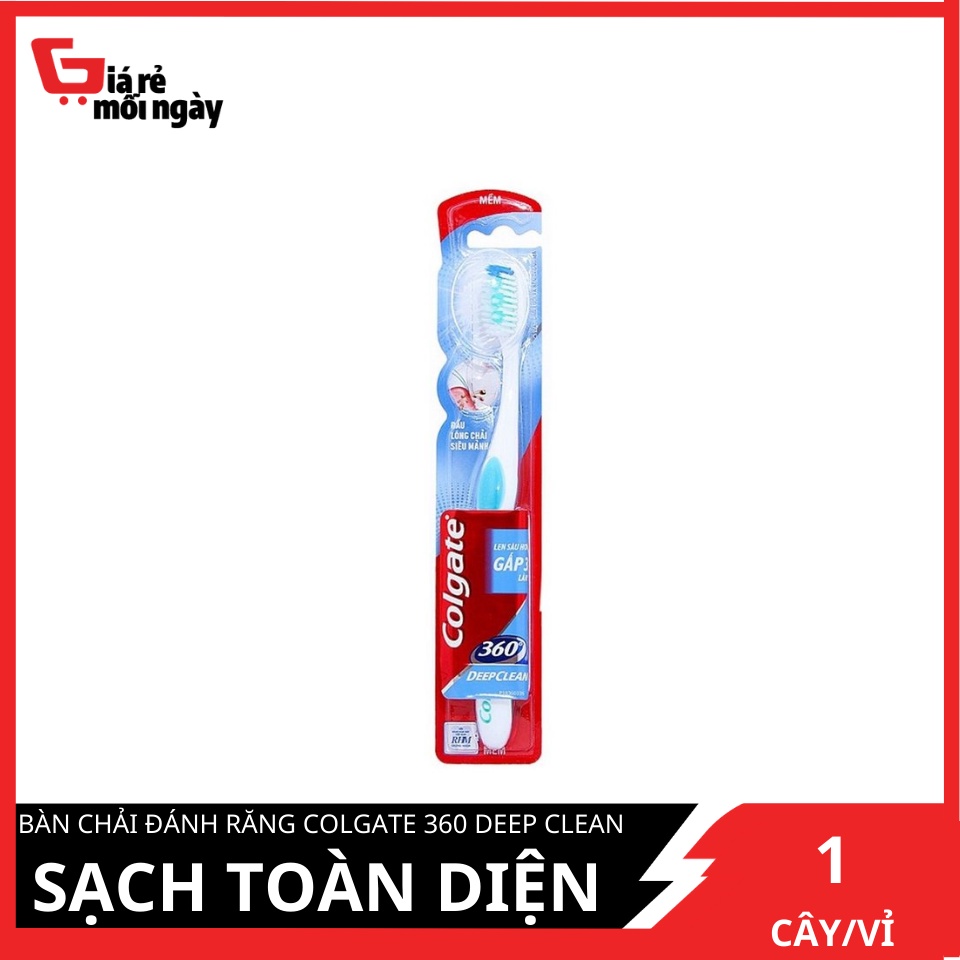 Bàn chải đánh răng Colgate 360 Deep Clean Sạch toàn diện siêu mềm 1 cây đơn