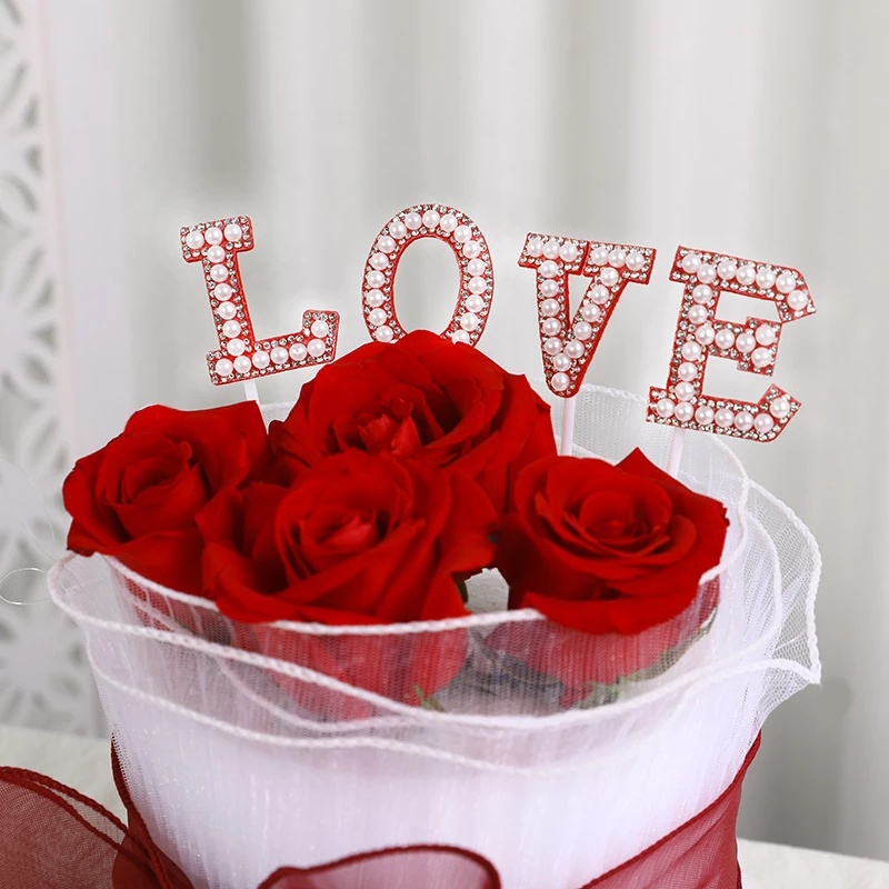 Set 5 Bông Hoa Hồng Giả 7CM Trang Trí Tiệc Cưới