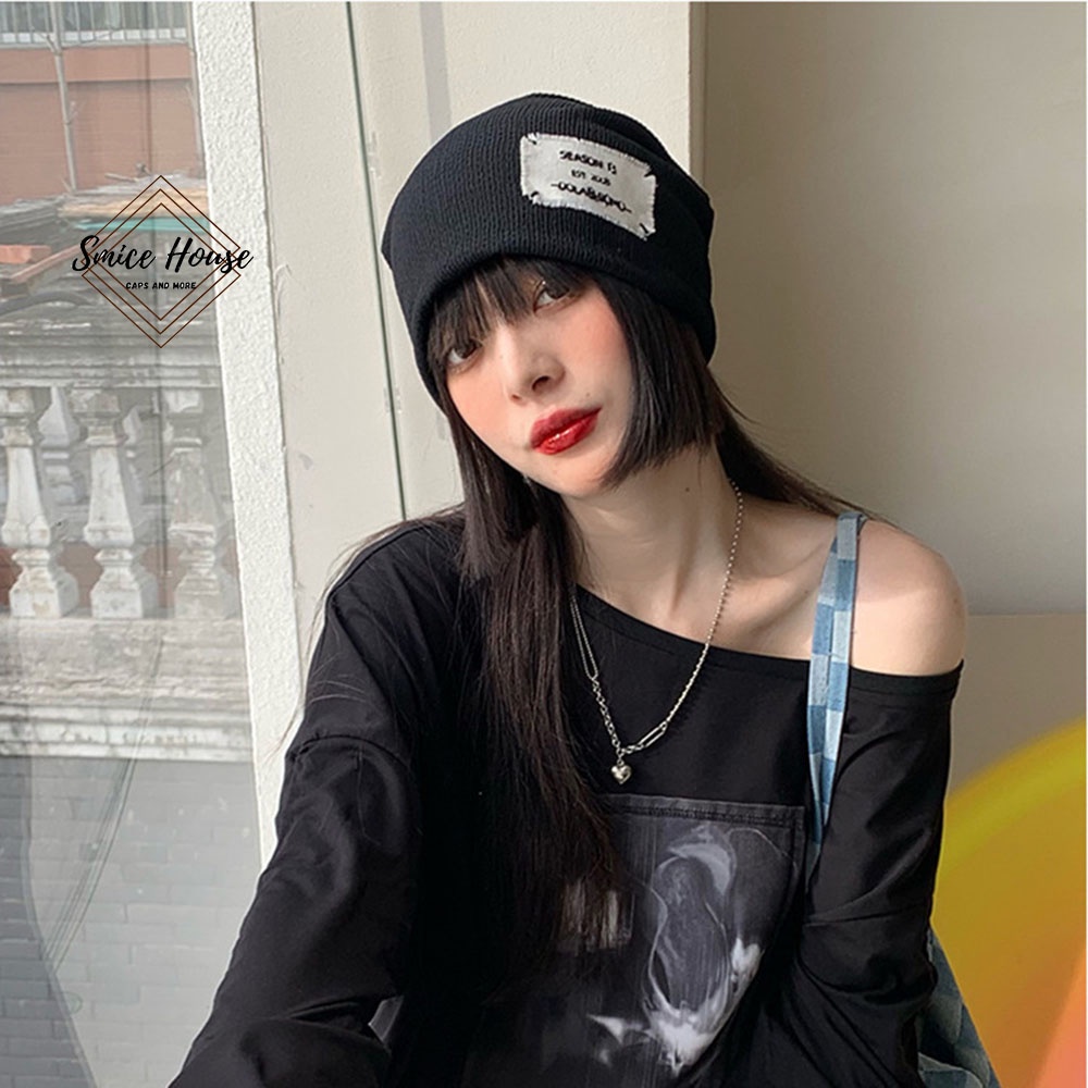 Nón len trùm đầu 2 trong 1 có thể làm khăn quàng cổ cá tính phong cách Hàn Quốc mũ beanie