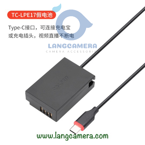 Pin Ảo Dummy Battery Canon LP-E17 Cổng Type C - Hiệu Kingma